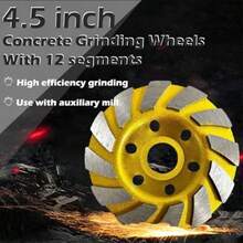 4 1 2 Inch Diamond Concrete Grinding Wheel Turbo Segment Angle Grinder Wheel For Concrete Stone And Masonry HeavyDuty 4.5 Diamond Cup Wheel For Fast Grinding Smoothing - as pic - View 5
