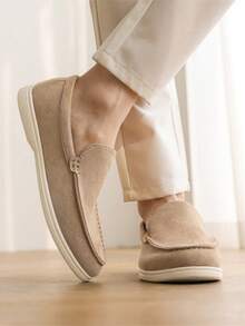 男士一脚蹬乐福鞋 - 简约四季休闲鞋，采用透气面料鞋面和耐用 PU 鞋底，低帮圆头设计，适合户外、日常穿着和街头风格，户外鞋类，多功能一脚蹬，舒适衬里