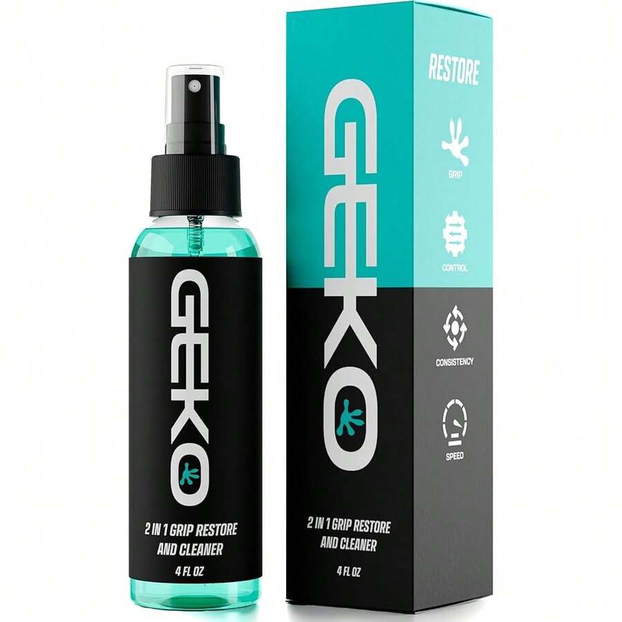 New Geko 2 In 1 Grip Rtore And Cleaner - #1 Sport Cleaner Formulated For Grip - Grip Spray For Golf, Football, Ball, Basketball, S, Tennis, Pickleball, Volleyball - Remov Dirt And Oil - 4 Fl Oz (Pack - 1) - View 1