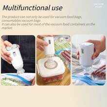 [Portable Vacuum] Handheld Household Vacuum Machine, 5.1*2in Vacuum Sealer,Vacuum Sealer Machine,Mini Vacuum,Sealing Machine,Vacuum Storage Bags,Electric Vacuum Pump Reusable Vacuum Bag 4pcs (22 * 21cm) + 1pc (26 * 34cm), USB Vacuum Machine