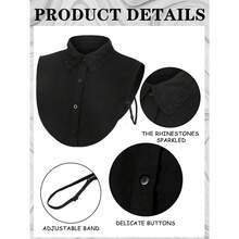 2 Pcs Rhinestone Fake Dickey Collar For Women False Half Shirt Blouse Detachable Collar - 加大尺碼 - 查看 5