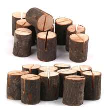 5/10pcs Wooden Log Memo Clips - With Wooden Clips, Wooden Bark, Memo Clips, Natural Wooden Log Memo Holders And Wedding Log Pattern Clips,Back To School,School Supplies