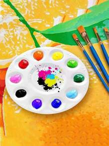 Tavolozza circolare con 10 fori, vassoio per pittura per studenti da utilizzare per progetti scolastici o classi d'arte, ideale per la stagione del ritorno a scuola