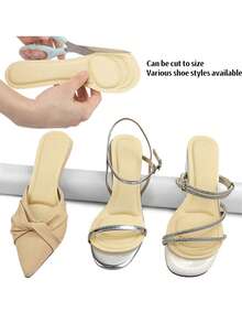 1 Cặp đế giày sandal có đệm, chống trượt, thấm hút mồ hôi và thoáng khí, có thể cắt tỉa dành cho nữ, đồ dùng học tập cho năm học mới, phụ kiện giày bốt cho nữ, dùng ngoài trời, thể thao, du lịch, gia dụng, văn phòng, trường học - Màu be - Xem 3