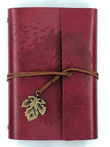 A5 Blank Page Vintage Leather Journal Notebook, Refillable Writing Diary, Travel Diary, Art Sketchbook, Gift For Women, Men, Teenage Girls And Boys, 160 Pages,School Supplies,Back To School - Multicolor - View 18