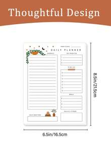 Trees 1pc Magnetic Fridge Planner, 52 Pages Magnetic Meal Planner, Durable Back, Shopping List, Ideal For Kitchen Organization, Meal Planning, Family Planning, Reminders And Fridge Notes - Multicolor - View 4