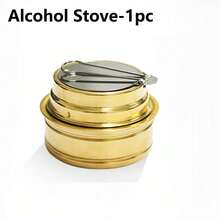 2/1 件便携式迷你酒精炉耐热不锈钢支架耐用紧凑炊具带密封盖和盖子适用于露营背包徒步旅行登山和野餐，户外配件 - 彩色 - 查看 8
