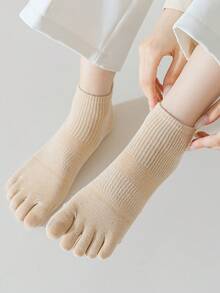 2/5 Đôi tất cổ ngắn năm ngón cho nữ nhiều màu, trơn, lưới bó eo, tách ngón, chống mùi, vải dệt kim nhẹ thoáng khí, phong cách Nhật Bản/INS tối giản, thích hợp mặc ở nhà, đi làm, thường ngày, thể thao, làm quà tặng ngày lễ, mùa thu - Nhiều màu - Xem 5