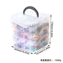 1 Set 4-Layer Grid Style Multi-Element Beaded Jewelry Casual Style Unique Combination, Comes With Gloves And Various Tools, Summer Style Accessories, Street INS Jewelry, Letter Beads, DIY Kit For Family, Auxiliary DIY Tools