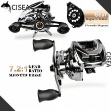 CISEA F321 路亚水滴轮 7.2:1 金属摇臂远投轮 彩绘钓鱼