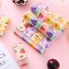 1 pieza Borradores con diseño de frutas, borradores suaves con temática de frutas, borradores mini lindos con patrones, borrables para marcas de lápiz, adecuados para útiles escolares y regalos navideños (color y estilo aleatorios), útiles escolares, de vuelta a clases