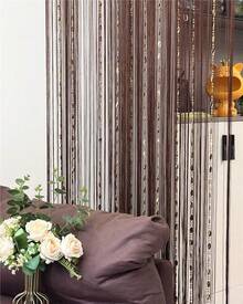 100cmX200cm Decorative Door String Curtain Beads Wall Panel Fringe Window Room Divider Blind For Wedding Coffee House Parts Door Divider Beads Tassel Screen Decoration (Colorfull 25) - Coffee - 查看 5