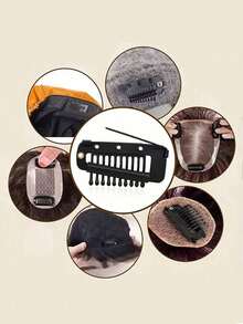 50个/20个/15个/10个/6个/3个装 流行发夹，帽子、面纱、围巾固定夹，假发发夹，弹性BB夹，发饰，头部饰品，女士发饰 - 黑色 - 查看 5