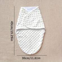 1pc Baby Swaddle Wrap, Newborn Anti-Startle Swaddle Blanket, Warm Fleece For Winter, Baby Cocoon Sleep Sack, 3D Beaded Soft & Comfortable, Gentle On Skin, Perfect Newborn Baby Shower Gift - White - View 4