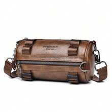 1pc Vintage Soft Leather Bucket Crossbody Bag, Adjustable Strap, Multiple Pockets, Casual Everyday Use, Commuting, Travel, Shopping, Ideal Gift - Brown