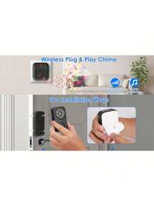 Doorbell Camera Wireless, 1080P Smart Wireless Video Doorbell Camera With Chime, 2.4GWiFi, 2-Way Audio, Night Vision, Free Cloud Storage Security Doorbell For Home Office,