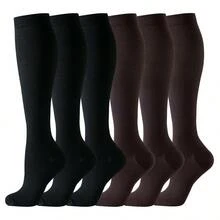 1/6 双装 黑色 米色 白色 蓝色 灰色 运动跑步骑行铜纤维压缩袜 男女通用 女士长袜 跑步支撑 女士运动小腿袜 - 彩色 - 查看 39