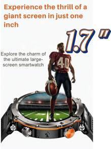 EFFEOKKI Effeokki 1.7 Inch Large Round Screen Rugged Smartwatch For Men With Wireless Calling, IPS Display, Altitude Air Pressure, Compass, LED Flashlight, 600mAh Large Battery, IP68 Waterproof, 100+ Sports Modes, Fitness Tracker Compatible With Iphone Android Phone
