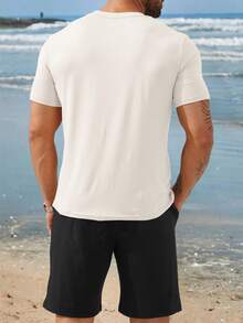 Bộ 2 món tùy chỉnh cho nam, Mùa hè/Thu, Áo phông trắng và quần short đen, Thường ngày, Dáng rộng, Tải ảnh của riêng bạn lên (Người yêu, Bạn trai, Bạn gái, Thú cưng, Nhóm), Nhập văn bản (Tên, Khẩu hiệu, Văn bản vui nhộn, Lời chúc phúc), Phù hợp làm đồng phục công ty, Ngày độc lập, Sinh nhật, Kỷ niệm, Quà tặng ngày lễ cho anh ấy - trắng - Xem 8