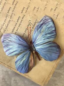 1pc Realistic Butterfly Headwear, Bohemian Printed Versatile Hair Clip, Suitable For Spring Garden Decor, All Seasons - Multicolor - View 15