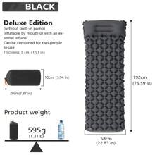 Upgraded 5cm Inflatable Camping Mattress With Built-In Ergonomic Pillow |Combinable Double|Twin Size |Lightweight Protable Quick Inflation Air Mattress For Camping,Hiking,Travel&Outdoor