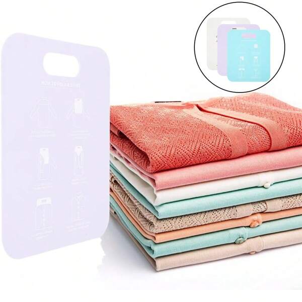 1 pieza Tabla plegable lavable de PP | Organizador para doblar camisas/suéteres | Artículo esencial de organización del armario | Elemento de almacenamiento doméstico popular