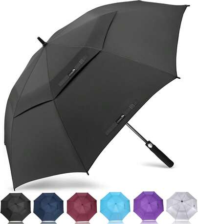 ZOMAKE Large 51/54/62/68 Inch, Automatic Open Double Canopy Vented Windproof Oversize Stick Umbrellas Rain, Grand Parapluie De GolfSpecialForCanada