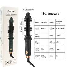 A Professional 3-In-1 Ionic Hair Styling Tool, Curling Iron And Straightening Iron, Hot Curling Iron Brush, 1in Size, Double Heat Setting (160°C/180°C), Ergonomic Handle, No Damage | Unisex Mini Curling Iron, Suitable For All Hair Types - UK Plug(220-240V) - View 11