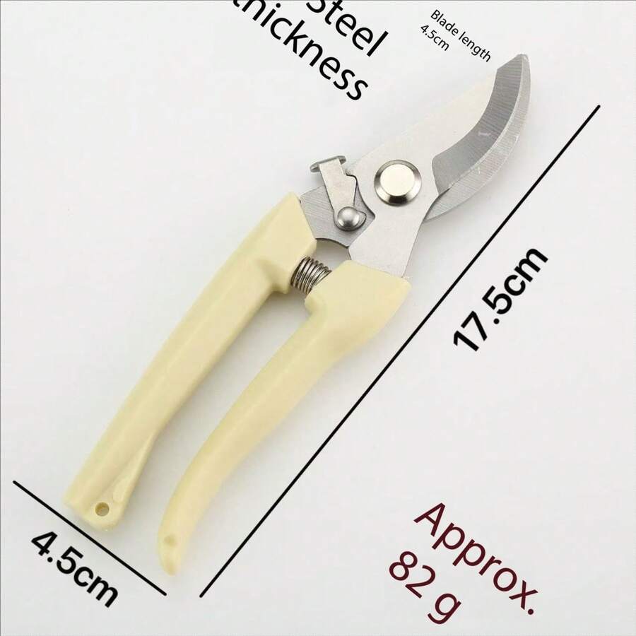 1 件不锈钢树枝修枝剪，花园果园果树花卉嫁接修剪剪刀工具 - 芥末黃 - 查看 1