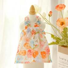 Local Delivery Hawaiian Dog Dress For Small Dog Girl Summer Dog Clothes Puppy Princess Dress Floral Pattern Tropical Pet Beach Outfit For Cat Dogs (Medium,Hawaii)… - Medium - View 3