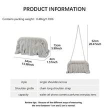 Shiny Rhinestone Metallic Mesh Cloud Shaped Clutch Bag, Pleated Chain Shoulder/Hand Bag For Party/Evening, Suitable For Women - Silver - View 9