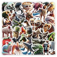 50/100pcsTung Tung Sahur Desktop Decoration Stickers, Italian Brainrot Tralalero Tralala Shark In Sneakers Statue Creative And Interesting Sticker Patterns - Lime Green - View 6