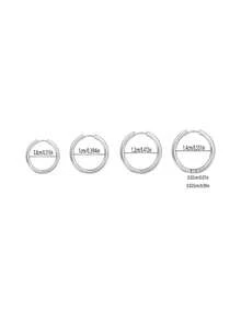 10 Pieces Of Simple, Fashionable, And Personalized Stainless Steel Circle Earrings And Ear Buckles, Versatile Ear Ring Earrings And DIY Jewelry Accessories, Festival Gifts, Suitable For Men And Women's Daily Wear - Hoop Earrings - View 11