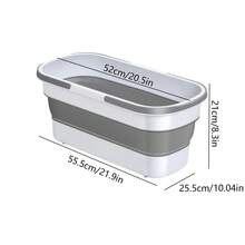 Cubo de fregona Rectangular con asa, bañera portátil, plegable, ahorrador de espacio, Cubo de pesca de gran capacidad para viajes de Camping - Verde S - Ver 8