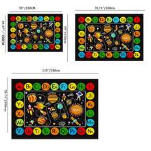 1pc Black Outer Space Area Rug ABC Letters Play Mat Non-Slip Solar System Interstellar Planets Carpet Bedroom Playroom Home Decor Rug - Black - View 2