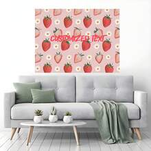 1pc Customisable Name Years Pink Strawberry Themed Birthday Photography Backdrop Strawberry Cake Banner Balloon Personalised Name Years Design Decorated On Birthday Shower Party Background Decoration Banner Vinyl - F - View 7