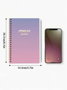 BUBU 1本A5精装健身日志，用于每日健身追踪、目标设定、女性减肥、培养健康习惯，适合工作、家庭、学校和办公室使用。 - 漸變紫 - 查看 3