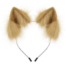 Handmade Faux Fur Animal Ears Headband Furry Cat Fox Ear Hairhoop Headwear Costume Accessory For Cosplay Masquerade