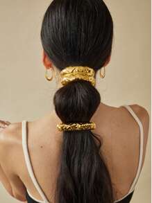 3 pièces Barrettes à cheveux élégantes en métal géométrique demi-cercle avec barre liquide, convient pour un usage quotidien, idéal en cadeau. Accessoires pour cheveux, attaches-cheveux, élastiques à cheveux, bandes en caoutchouc pour cheveux