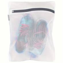 Conjunto de 3 sacos para roupa suja, sacos de lavagem de malha de poliéster grossos com zíper de alta qualidade, saco protetor para máquina de lavar e secar para roupas delicadas, roupas com zíper, casacos, sutiãs, roupas íntimas, meias, meias-calças etc., ideal para armazenamento e organização de lavanderia/viagens - Branco - Ver 10