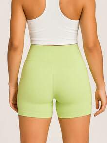 jelik fashions Elegant Women's Bermuda Shorts With Side Pocket In Polyamide For Gym Training Games Running Walking - Impeccable Comfort And Style For All Occasions! - 0.霧綠 - 查看 3