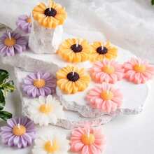 1 pièce Bougie parfumée en forme de camomille, décoration pour la cuisine, la salle à manger, cadeau, fête