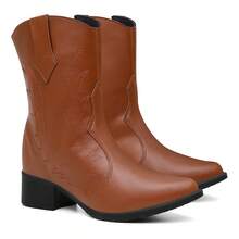 Women's Caramel Pointed Toe Embroidered Western Texan Boot - Camel - View 1