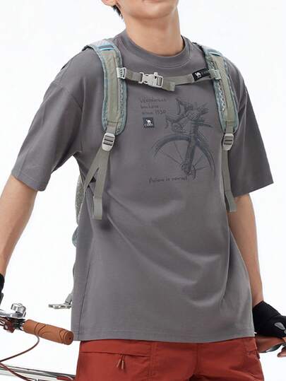 CAMEL CROWN 男士速干短袖圆领T恤户外速干T恤短袖降温抗菌T恤透气吸汗运动T恤