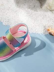 GENGASUN 1 pieza Sandalias informales para niños pequeños, zapatos de moda con arcoíris para niñas pequeñas para el verano
