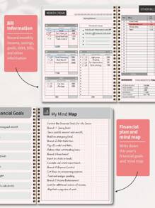 Trees 1pc Budget Plan - Monthly Finance Organizer With Expense Tracking Notes Designed To Effectively Manage Your Money, Undated Financial Plan/Ledger, Ready To Start - A5 Size School Supplies, Back To School