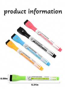 6-Piece Set (4 Magnetic Whiteboard Pens (Orange And Yellow Pens With Random Colors) +1 Magnetic Absorption Box +1 Magnetic Eraser) /8 Magnetic Whiteboard Pens With Brush Head +1 Storage Box. Whiteboard Pen Water-Based Pen Erases Drawing Pen, School Supplies,Back To School