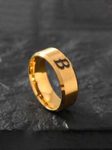 1 pieza Anillo de inoxidable con 26 letras de moda