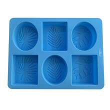 1 Peça, Molde de Sabão de Óleo Essencial Artesanal com 6 Grades em Forma de Folha Oval Quadrada, Molde de Silicone Artesanal DIY - Formas de Folha Redonda e Quadrada, Adequado para Sabão, Resina, Velas, Antiaderente, Reutilizável, Perfeito para Projetos Criativos, Molde de Silicone para Fabricação Artesanal de Sabão com 6 Folhas Quadradas Diferentes Oval Resistente a Altas Temperaturas