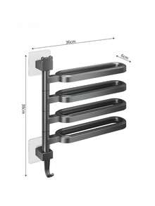 Toallero giratorio de instalación fácil/Organizador de accesorios de baño - Barra múltiple, montado en la pared para almacenamiento de toallas/zapatillas, decoración de baño, decoración de otoño, regreso a la escuela - Multicolor - Ver 1